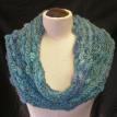 hand knit handspun cowl